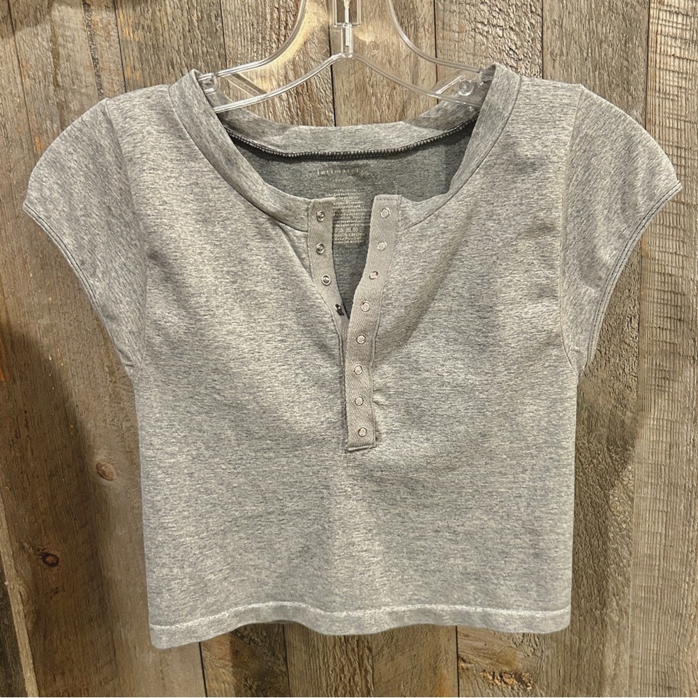 Free People Button Up Baby Tee